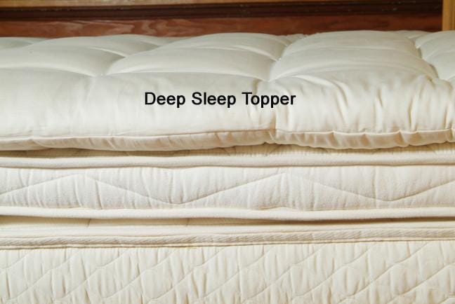 Organic Quilted Wool Mattress Topper Mattress Twin / Deep Sleep Topper - SHOO-FOO, the softness of bamboo