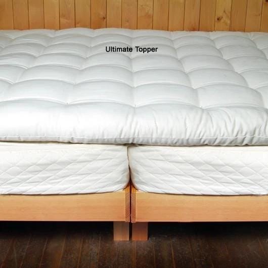Organic Quilted Wool Mattress Topper Mattress Twin / Deep Sleep Topper - SHOO-FOO, comfort of natural fibers