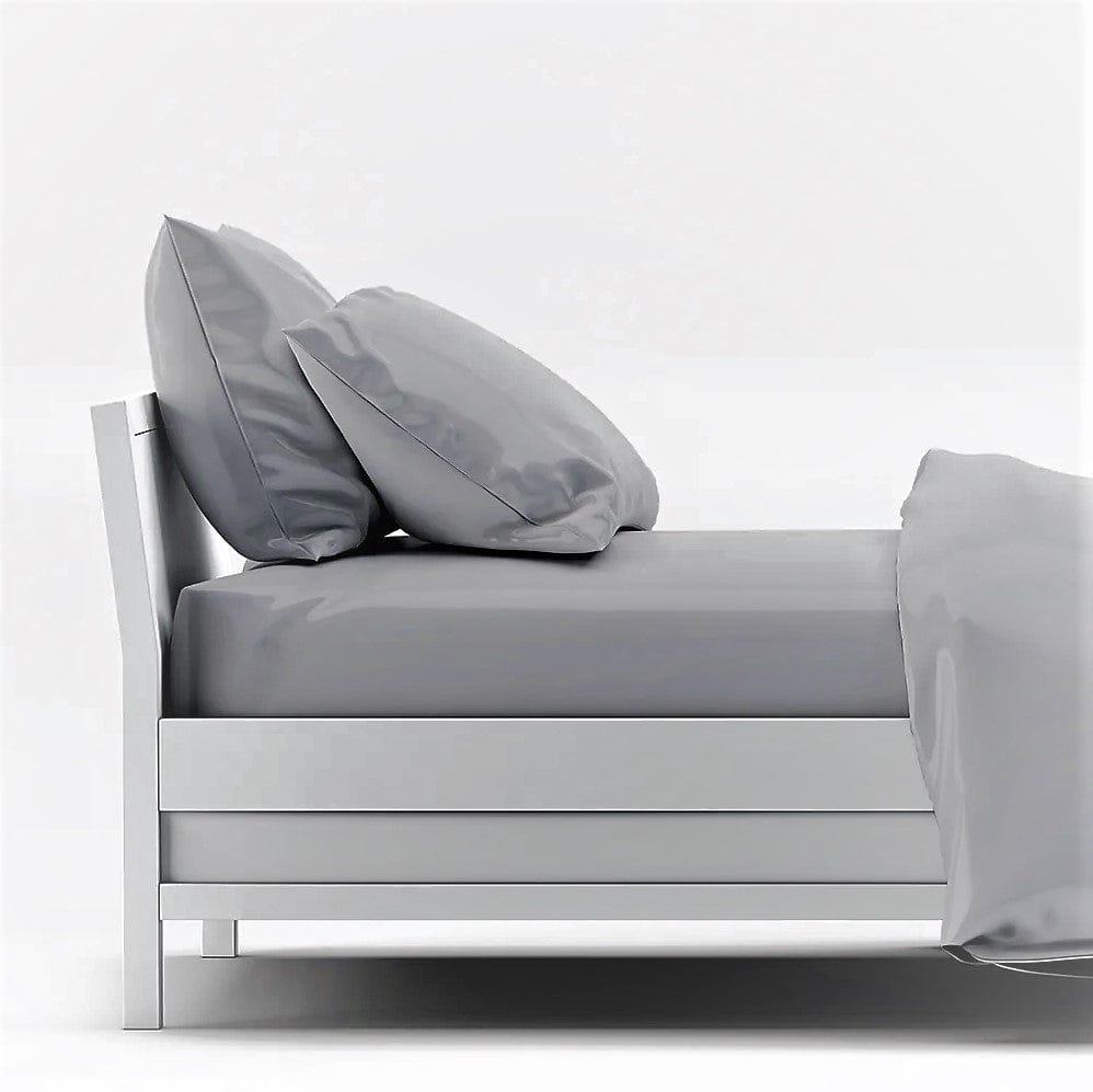 Owl Grey Bamboo Bed Sheets Set - 400TC - Satin Weave Bamboo Sheets Set Twin - SHOO-FOO, comfort of natural fibers