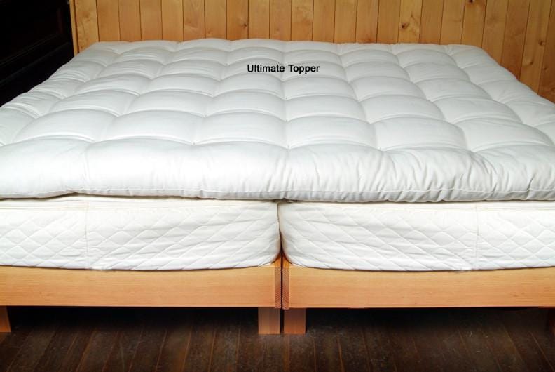 Organic Quilted Wool Mattress Topper Mattress Twin / Deep Sleep Topper - SHOO-FOO, comfort of natural fibers