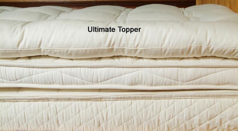 Organic Quilted Wool Mattress Topper Mattress Twin / Ultimate Topper - SHOO-FOO, the softness of bamboo