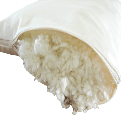 Natural Organic Shredded Lamb Wool Bed Pillows - "Woolly Down" Bed Pillows Queen - SHOO-FOO, the softness of bamboo