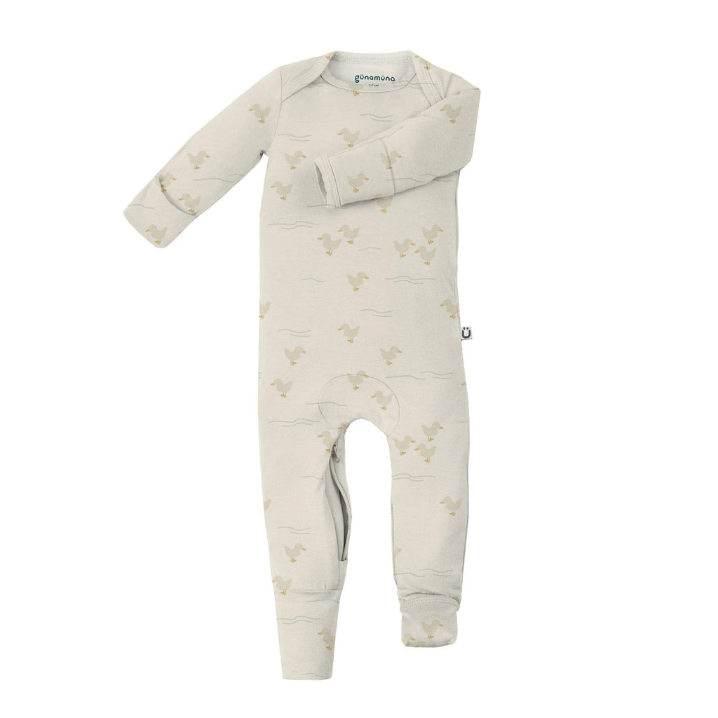 Bamboo Baby Footie - Convertible bamboo baby clothing 6-9 M / Duck - SHOO-FOO, comfort of natural fibers