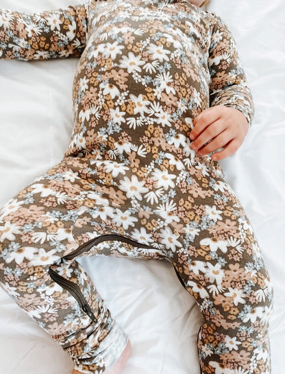 Bamboo Baby Footie - Convertible bamboo baby clothing 0-3 M / Garden - SHOO-FOO, the softness of bamboo