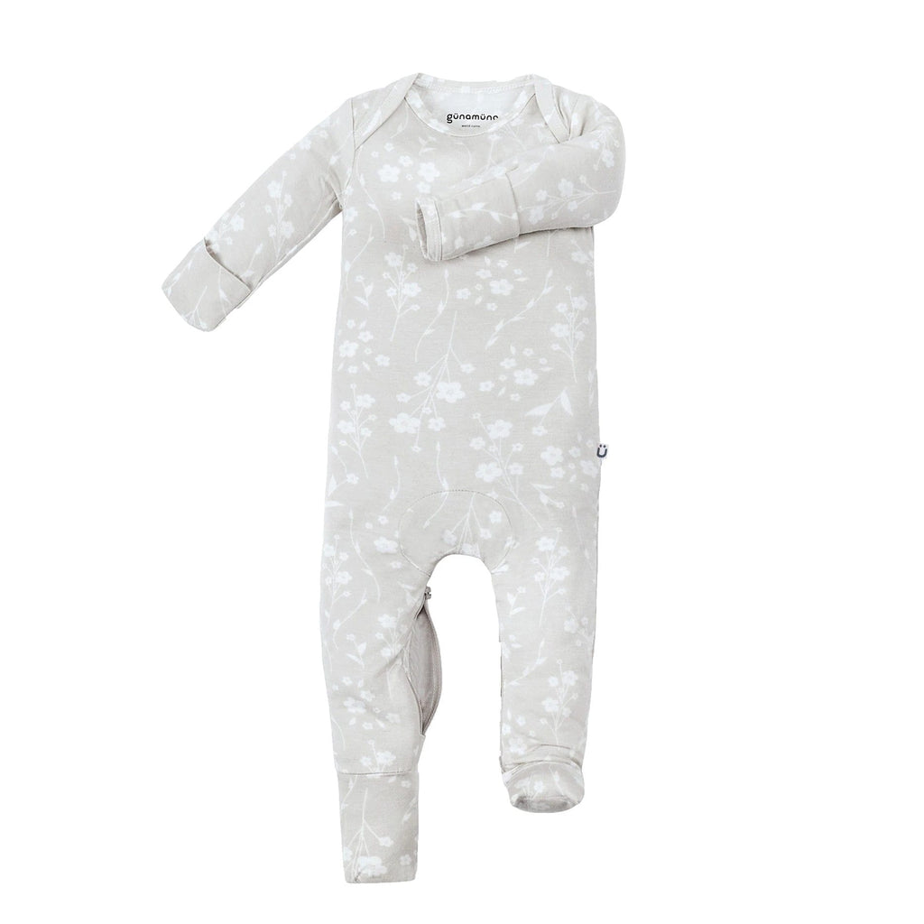 Bamboo Baby Footie - Convertible bamboo baby clothing 0-3 M / Magnolia - SHOO-FOO, comfort of natural fibers