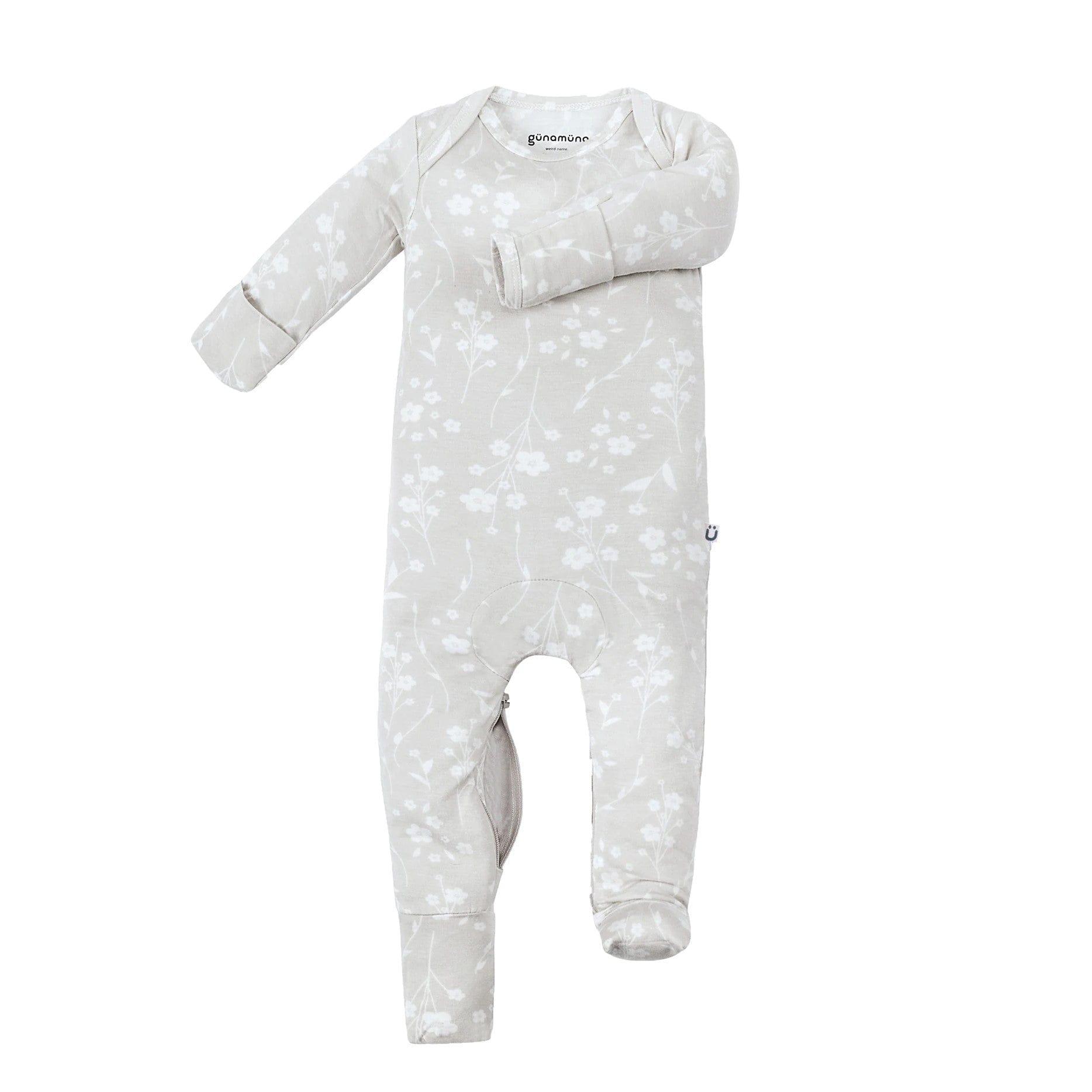 Bamboo Baby Footie - Convertible bamboo baby clothing 0-3 M / Magnolia - SHOO-FOO, comfort of natural fibers